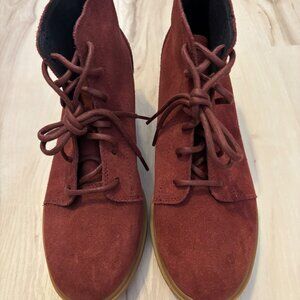 Sorel Womens Evie II Lace-Up Suede Ankle Boots Size 8 Spice